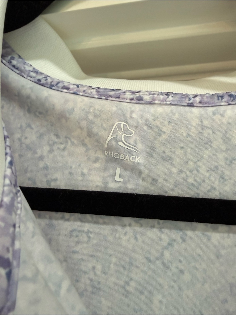 Sleeveless Lavender Rhoback Polo Tank with White Collar - Picture 2 of 5